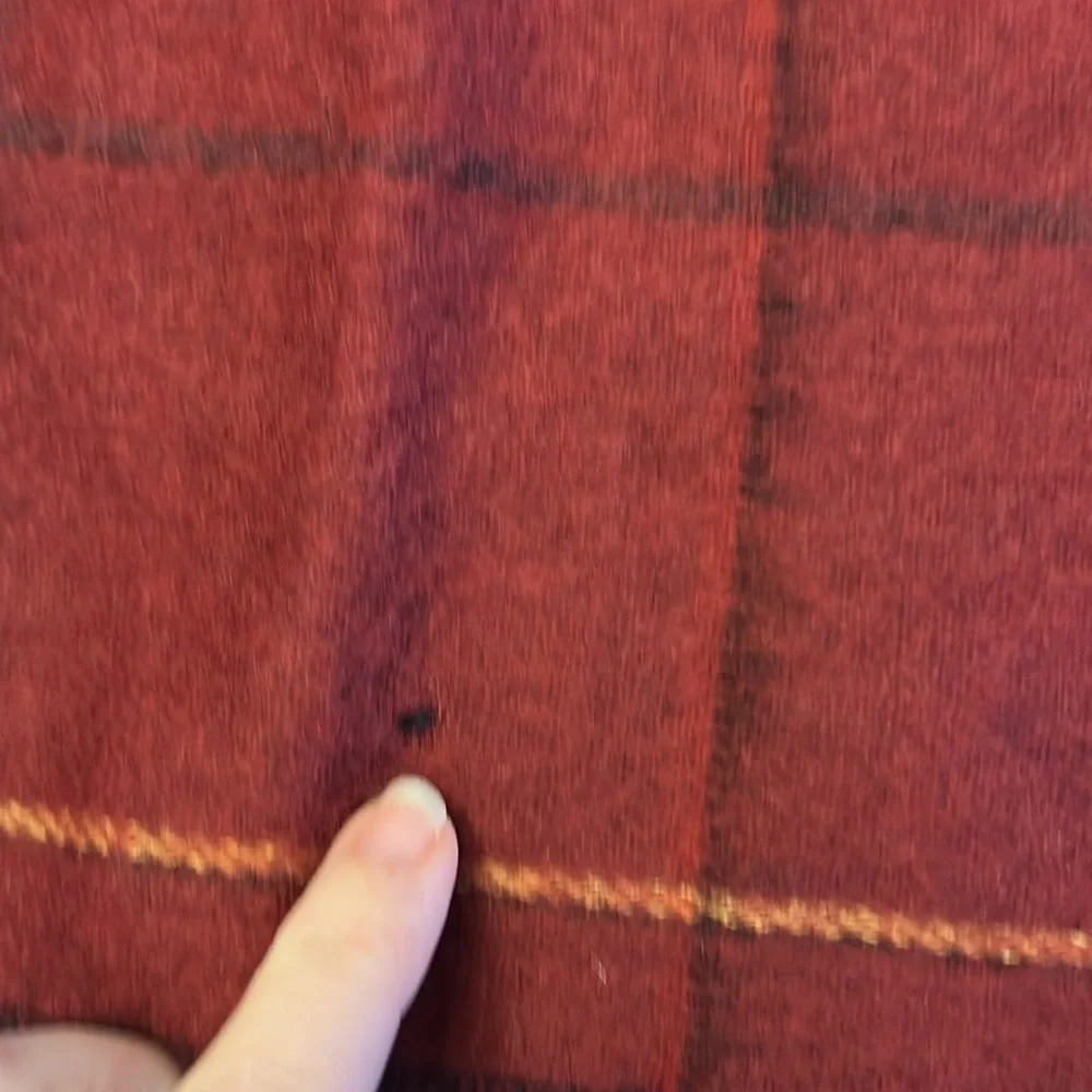 Christian Dior Monsieur 100% Marino Wool Red/Navy Plaid Scarf.